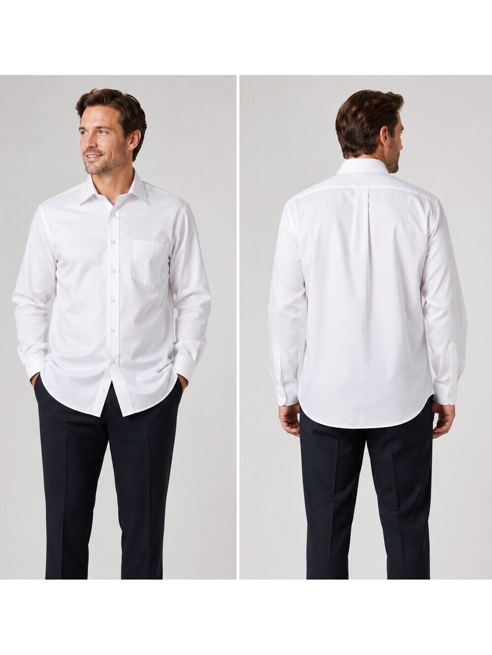 Brooks Brothers White Non-Iron Dress Shirt Men’s 18-35 Long Sleeve Button Front